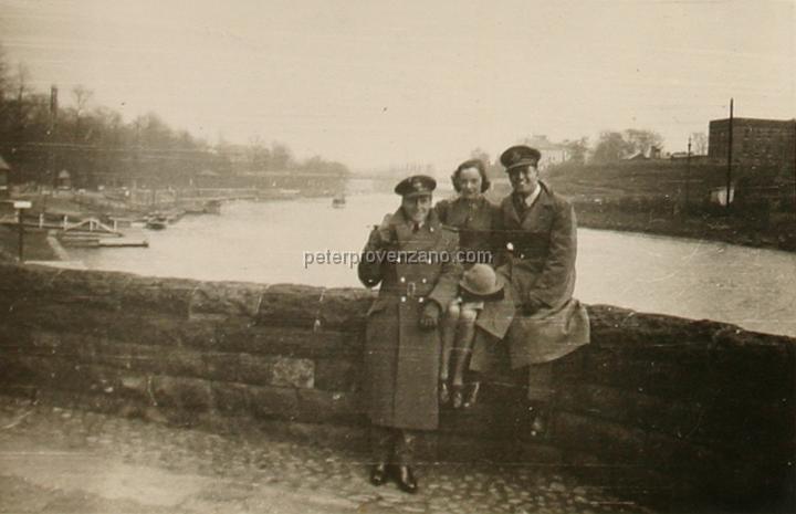 Peter Provenzano Photo Album Image_copy_003.jpg - Mike (last name unknown), Connie (last name unkown), and Victor Bono. (Probably taken in front of the River Dee.) Fall of 1940.